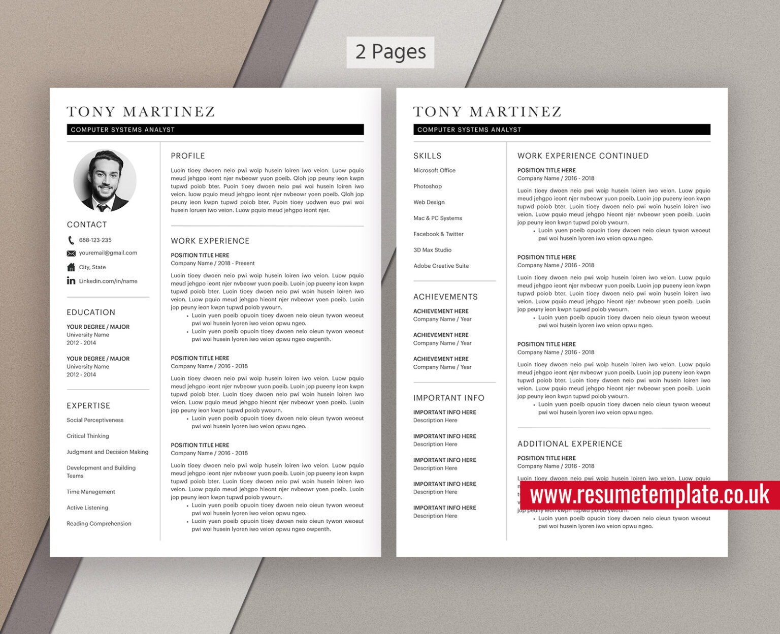 downloadable free resume templates pages